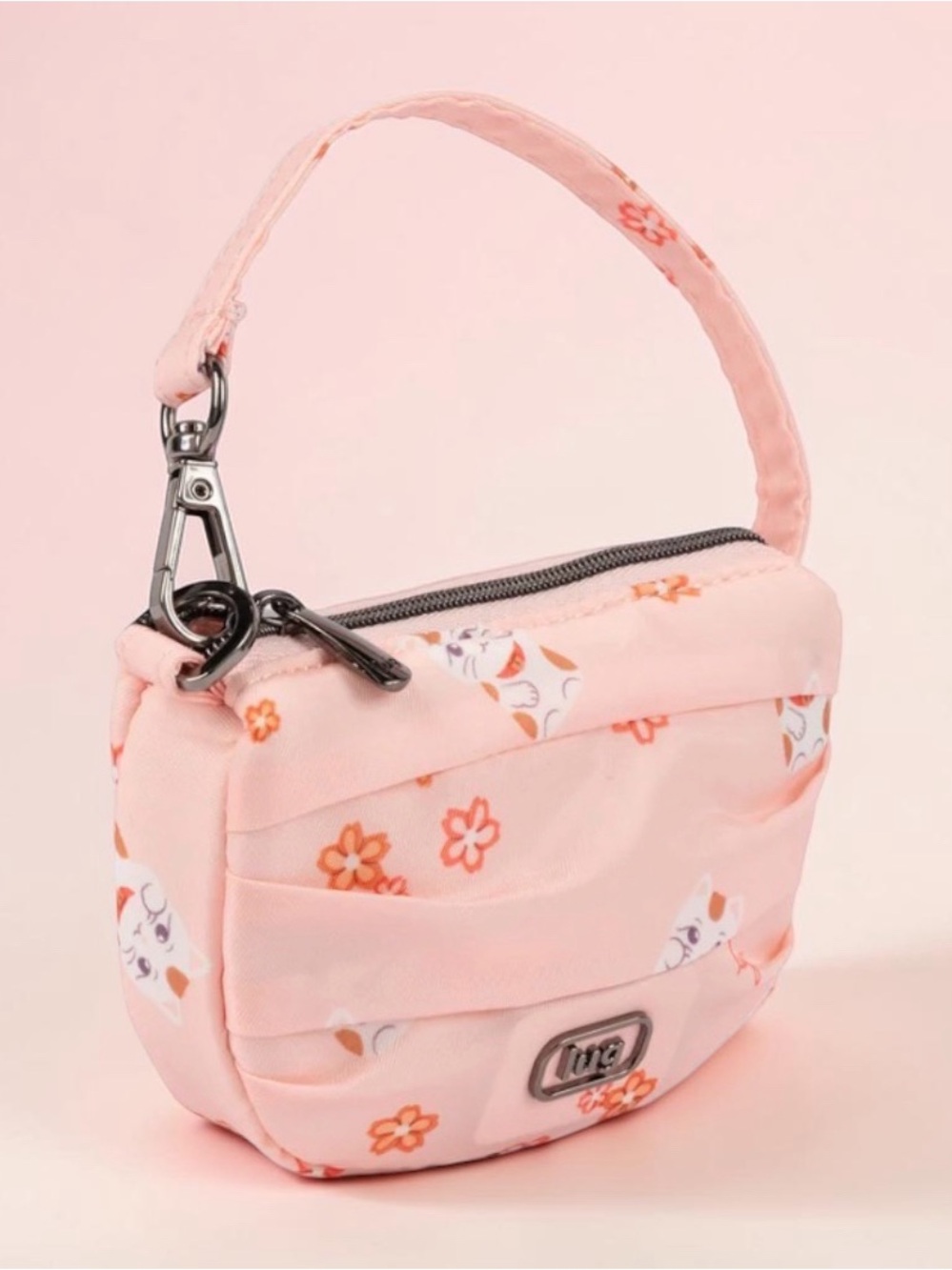 Lug Disco Pouch in Lucky Cat Pink, NWT